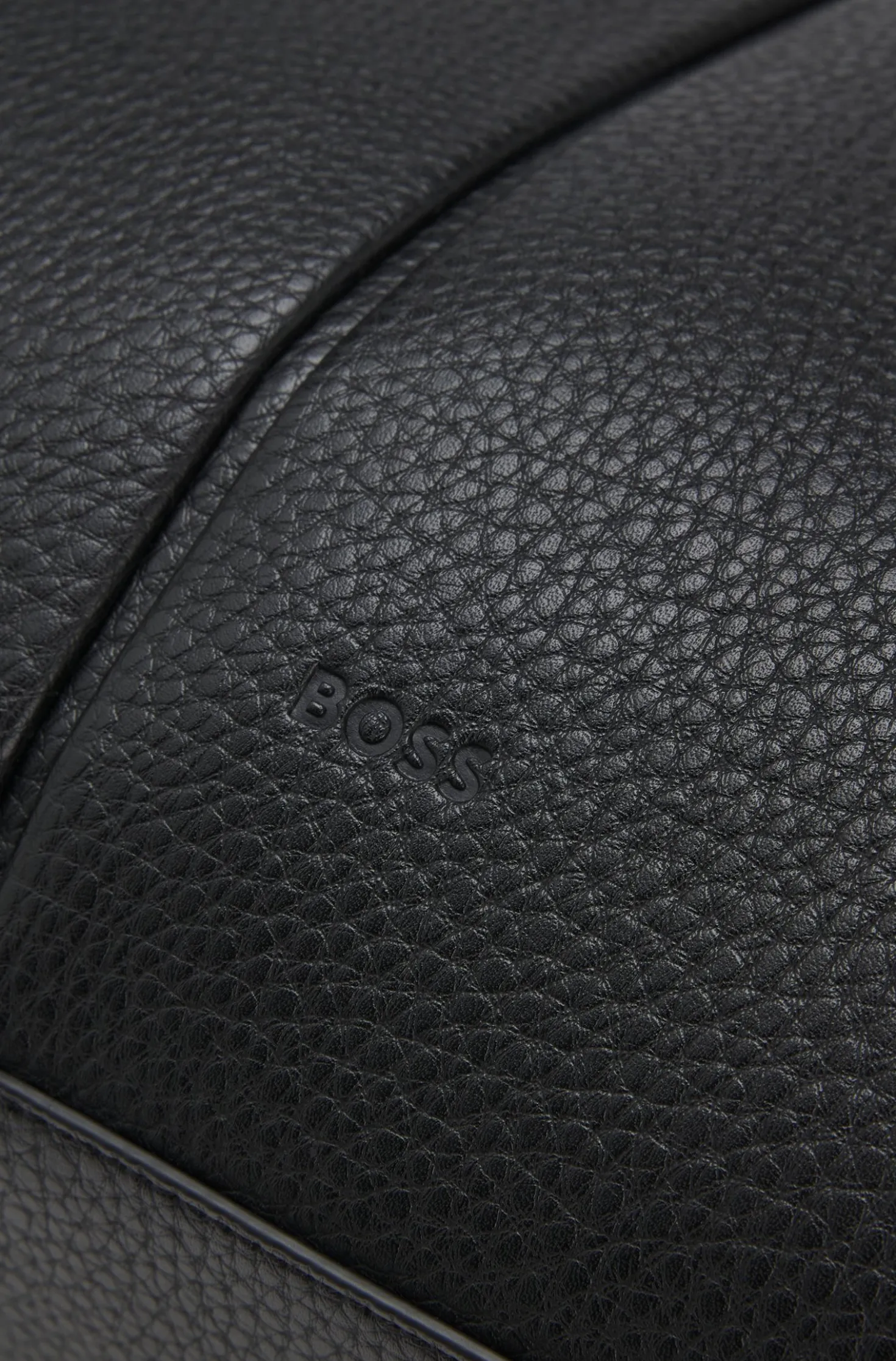 Faux-leather tote bag with embossed logo