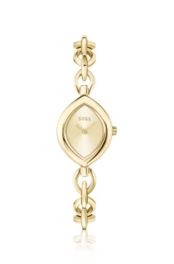 Fiora contoured watch in gold-tone steel