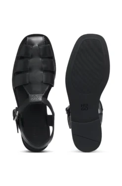 Fisherman-style sandals in leather with stacked logo