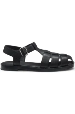 Fisherman-style sandals in leather with stacked logo