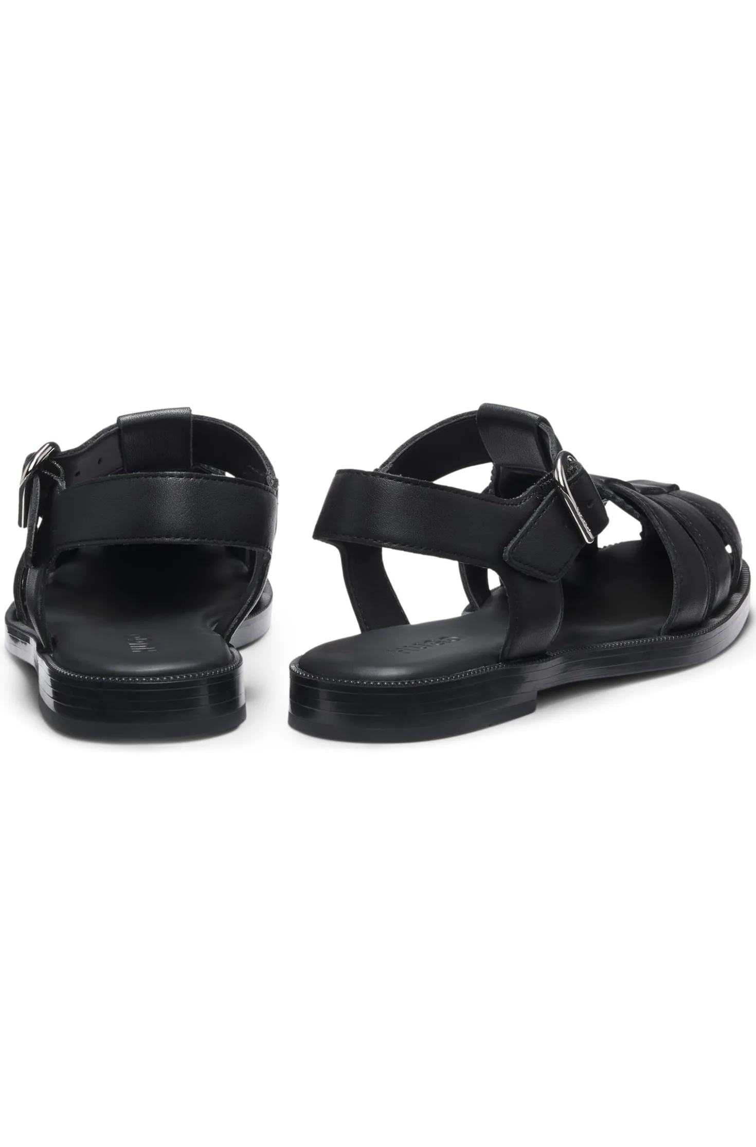 Fisherman-style sandals in leather with stacked logo