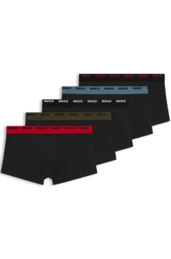 Five-pack of logo-waistband trunks in stretch cotton