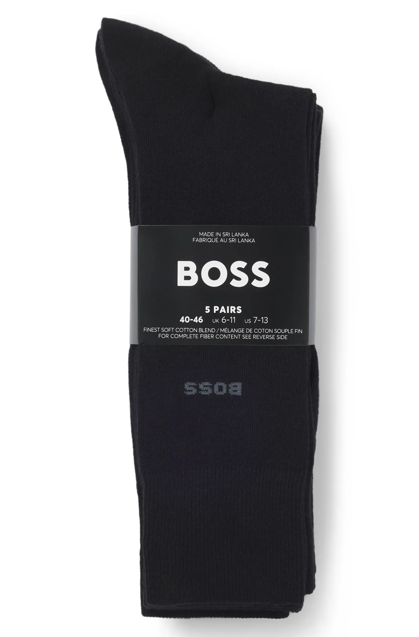 Five-pack of regular-length socks in a cotton blend