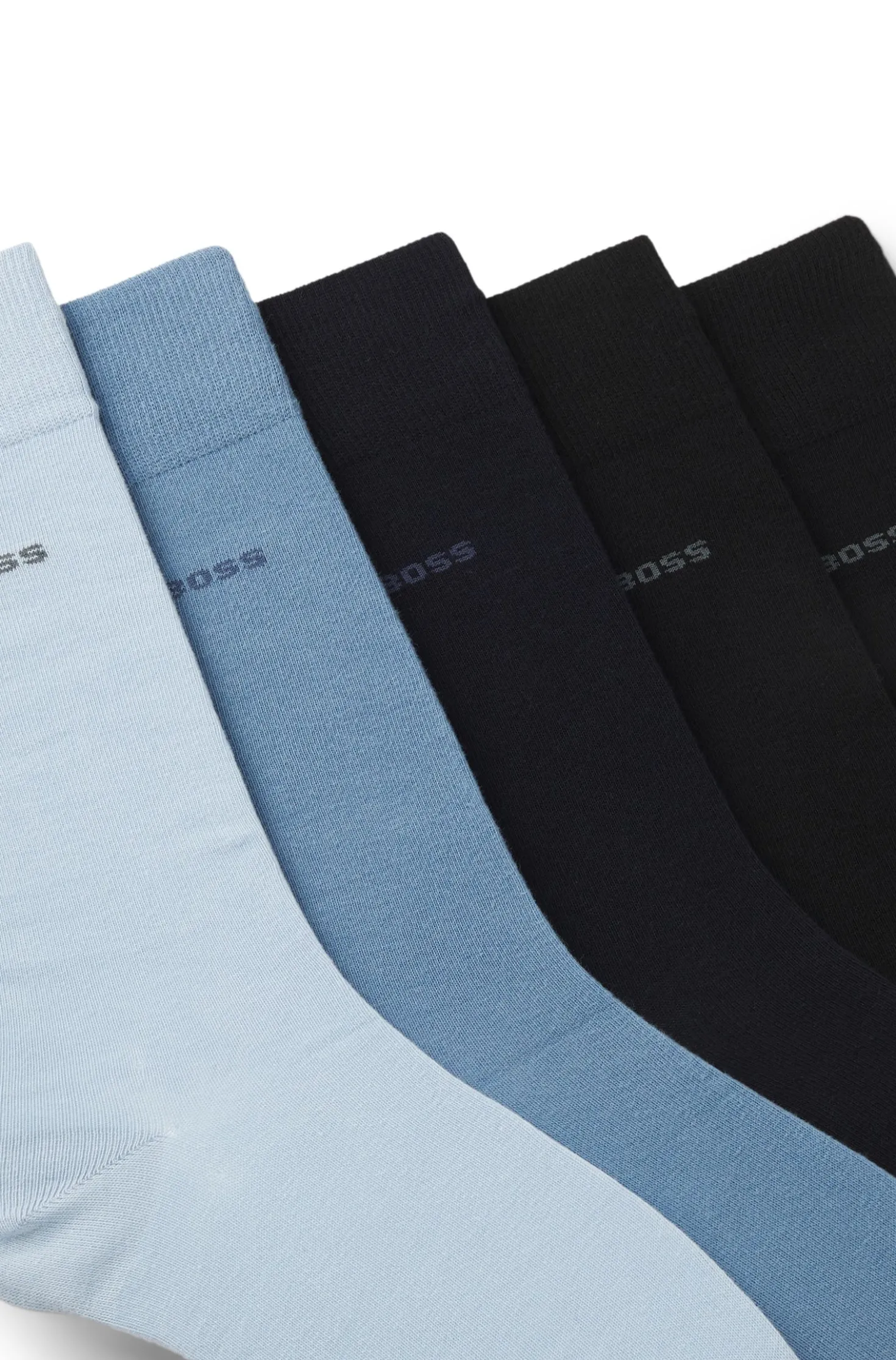 Five-pack of regular-length socks in a cotton blend