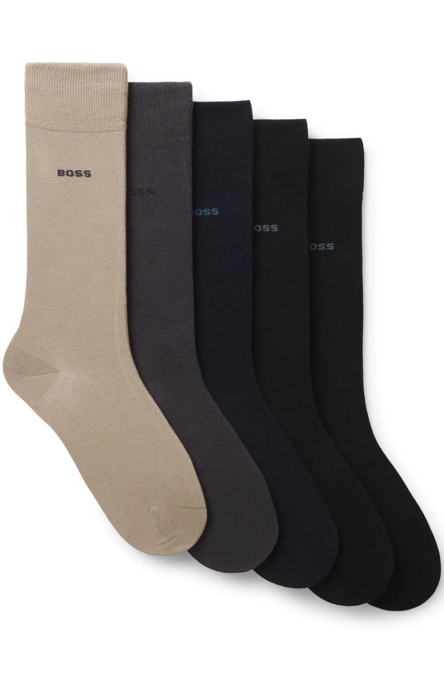 Five-pack of regular-length socks in a cotton blend