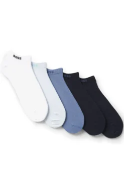 Five-pack of soft combed-cotton ankle socks