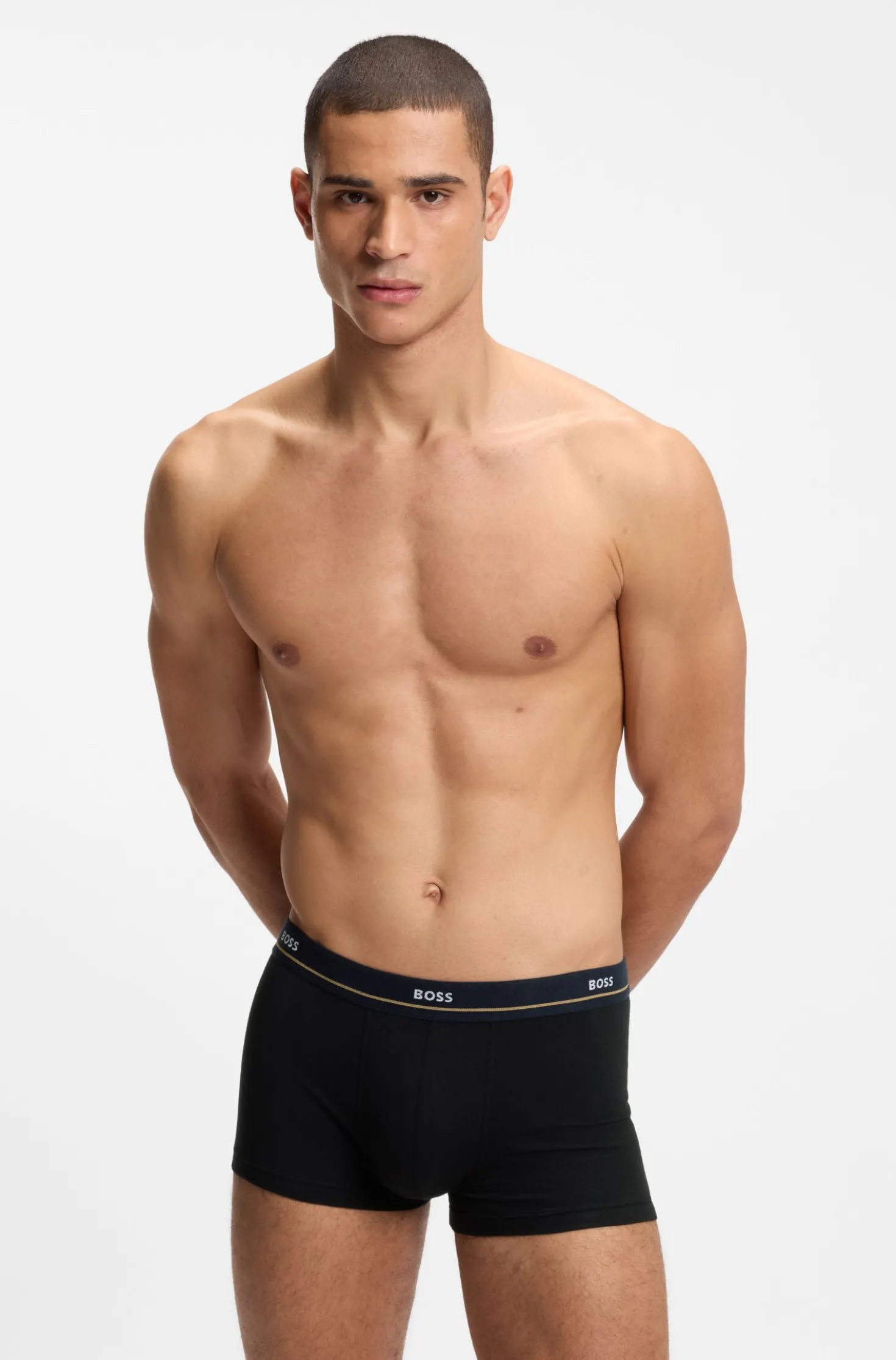 Five-pack of stretch-cotton trunks with logo waistbands