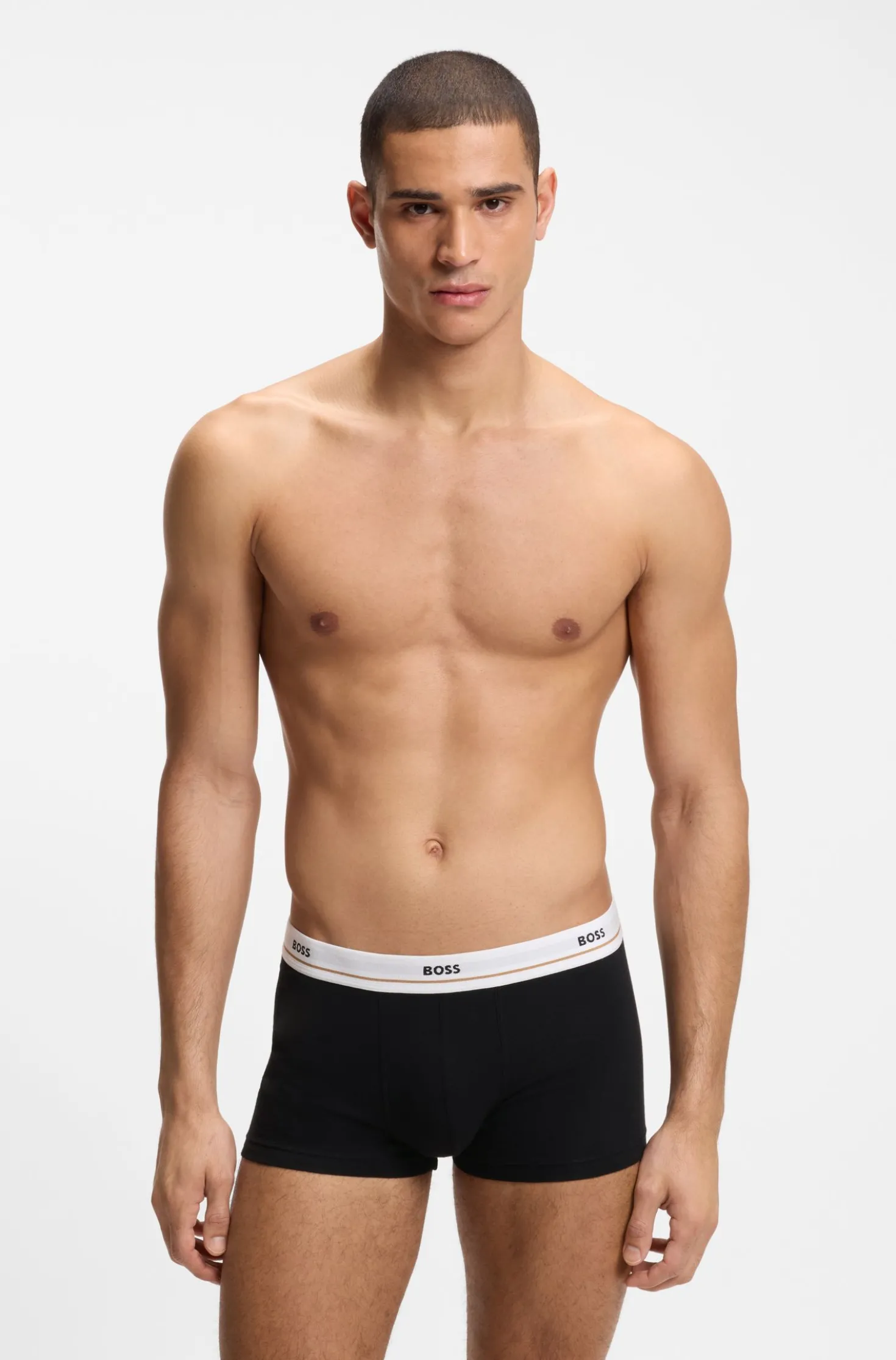 Five-pack of stretch-cotton trunks with logo waistbands