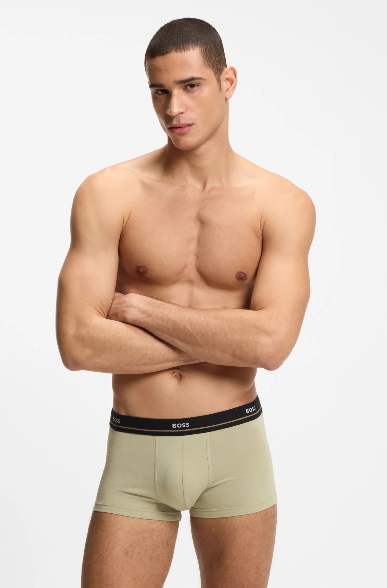 Five-pack of stretch-cotton trunks with logo waistbands