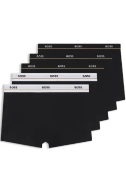 Five-pack of stretch-cotton trunks with logo waistbands