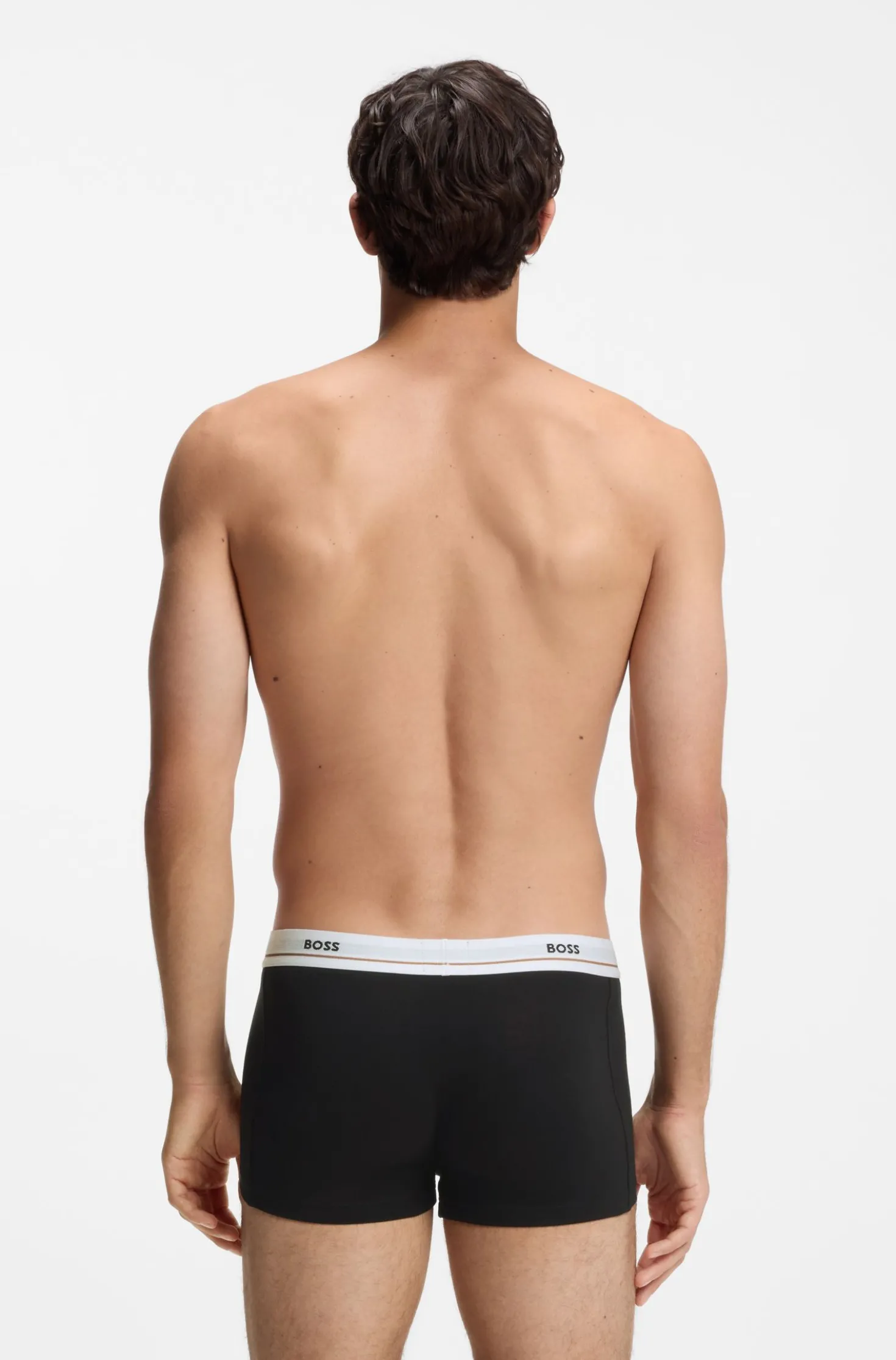Five-pack of stretch-cotton trunks with logo waistbands