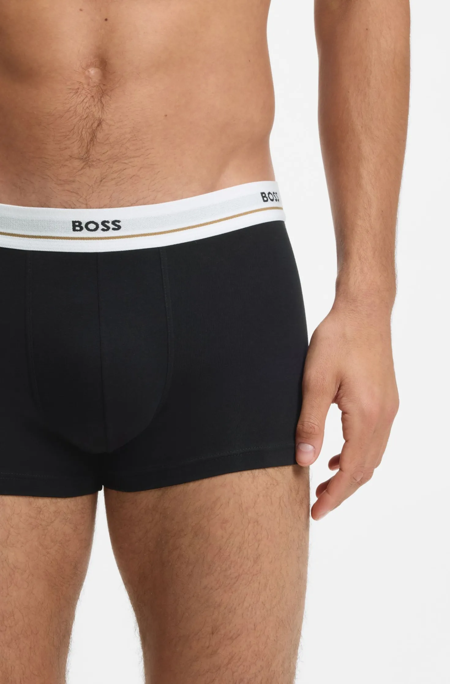 Five-pack of stretch-cotton trunks with logo waistbands