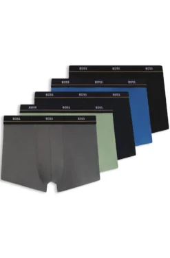 Five-pack of stretch-cotton trunks with logo waistbands