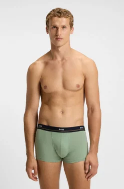 Five-pack of stretch-cotton trunks with logo waistbands