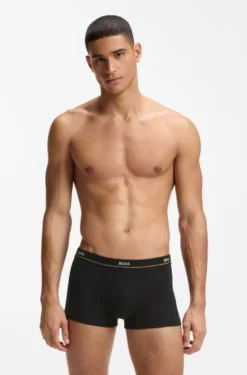 Five-pack of stretch-cotton trunks with logo waistbands