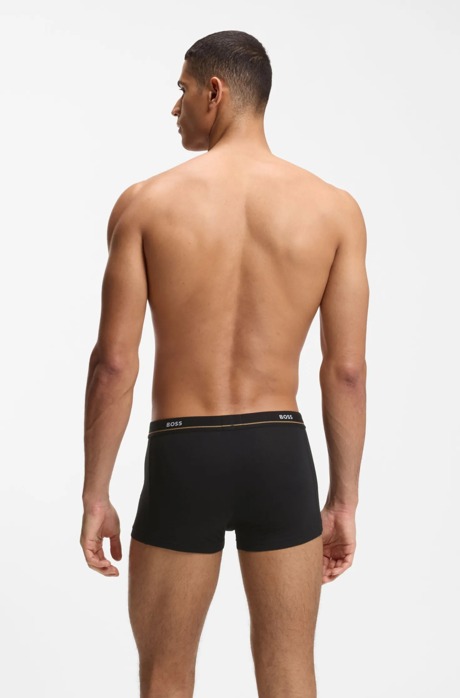 Five-pack of stretch-cotton trunks with logo waistbands