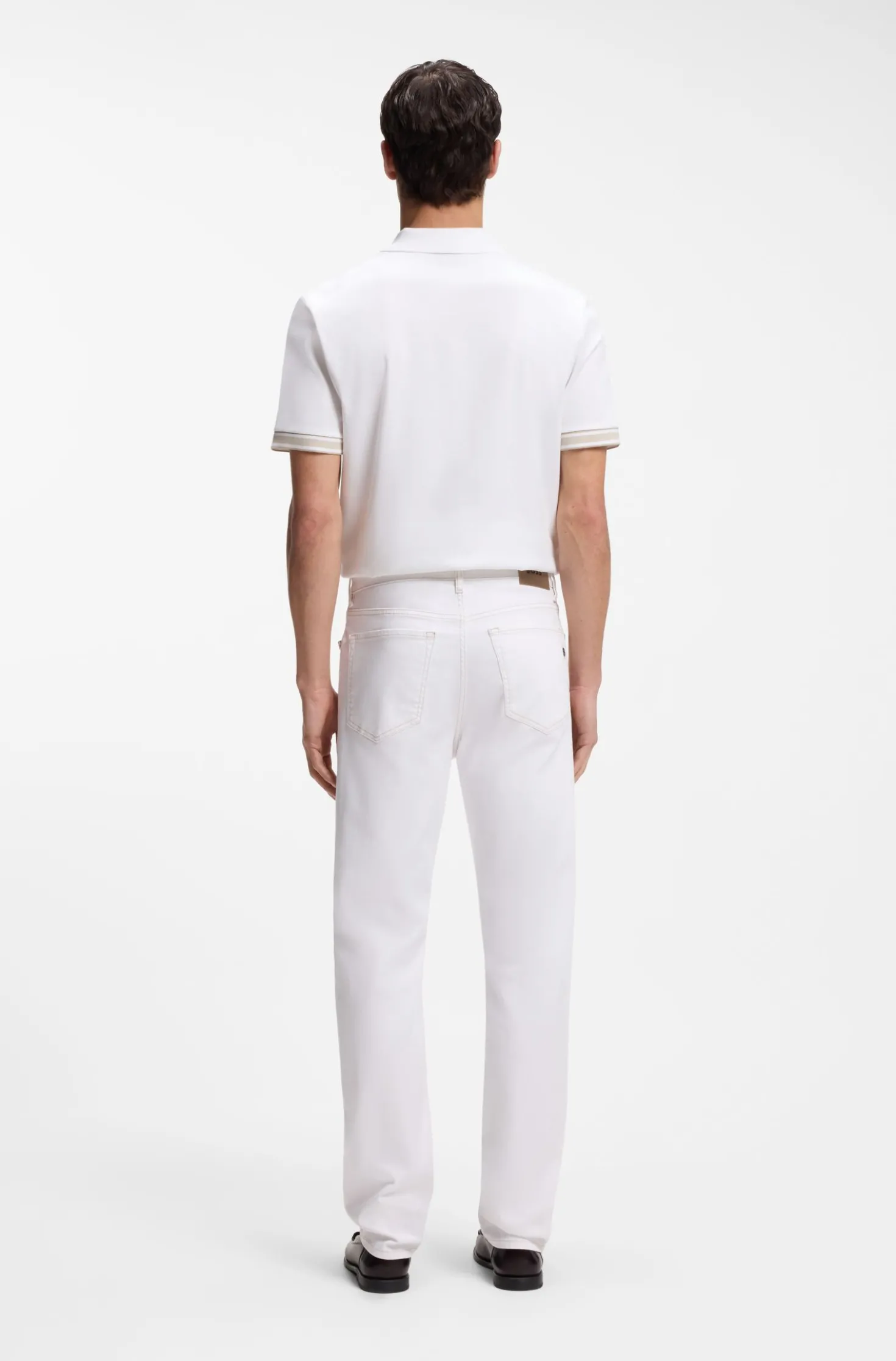 Five-pocket jeans in white stretch denim