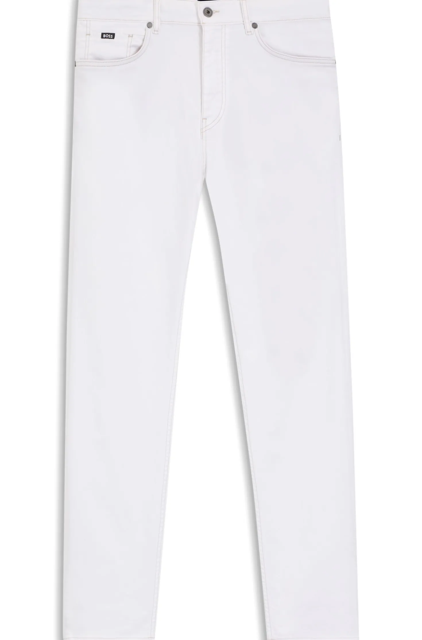 Five-pocket jeans in white stretch denim