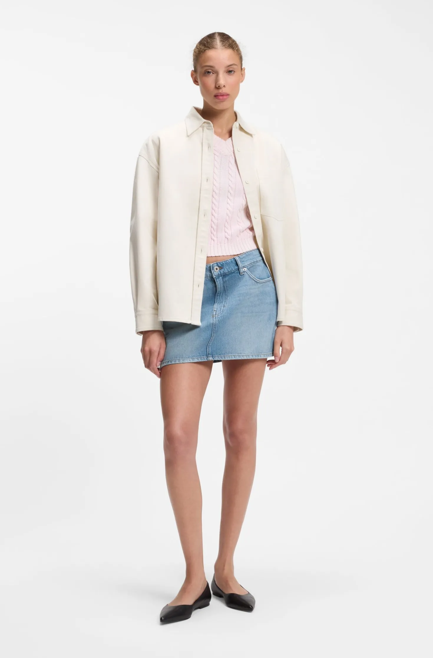 Five-pocket mini skirt in blue denim