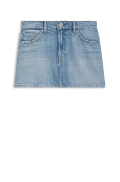 Five-pocket mini skirt in blue denim