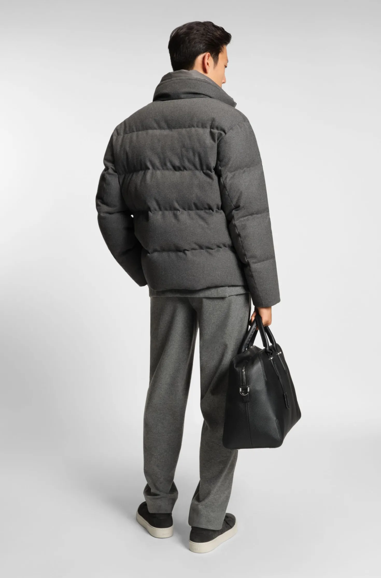 Flannel jacket with down filling