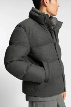 Flannel jacket with down filling