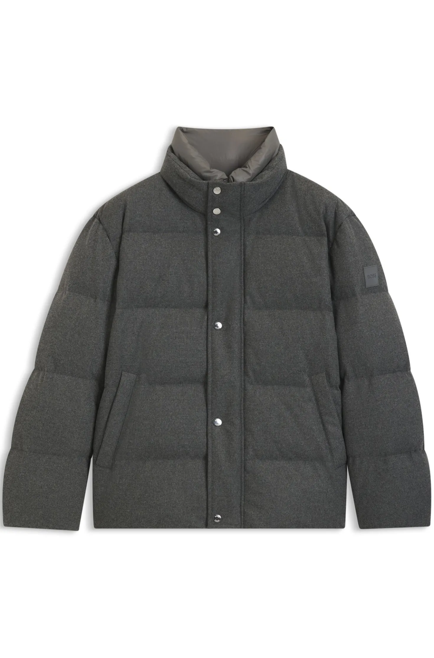 Flannel jacket with down filling