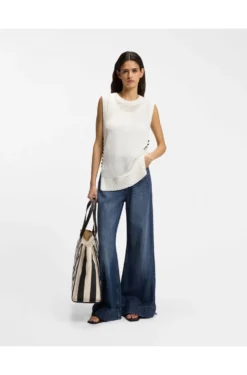 Flared-fit jeans in blue denim