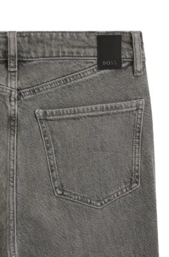 Flared-fit jeans in marble-look stretch denim