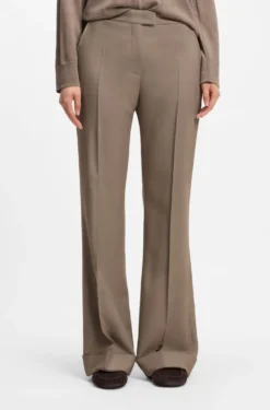Flared-fit trousers in stretch gabardine