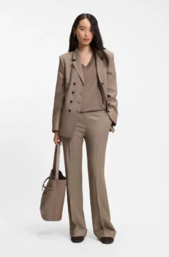Flared-fit trousers in stretch gabardine