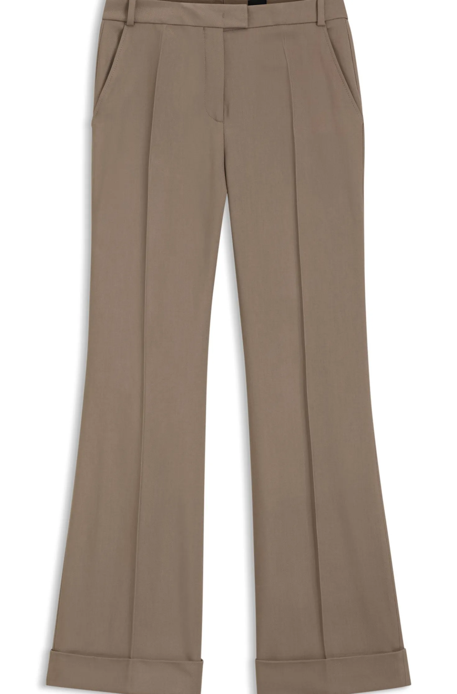 Flared-fit trousers in stretch gabardine
