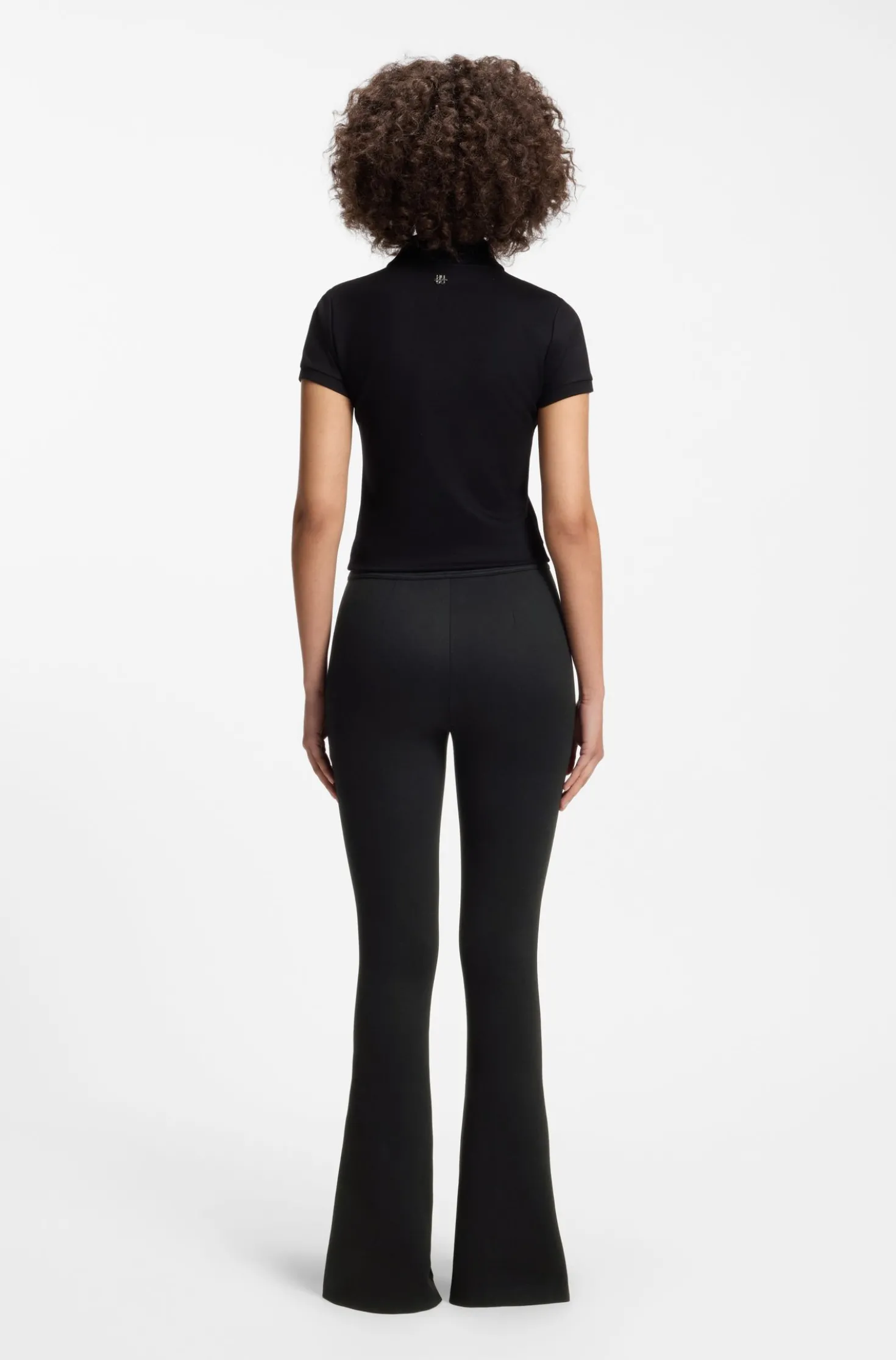 Flared-fit trousers with front slits