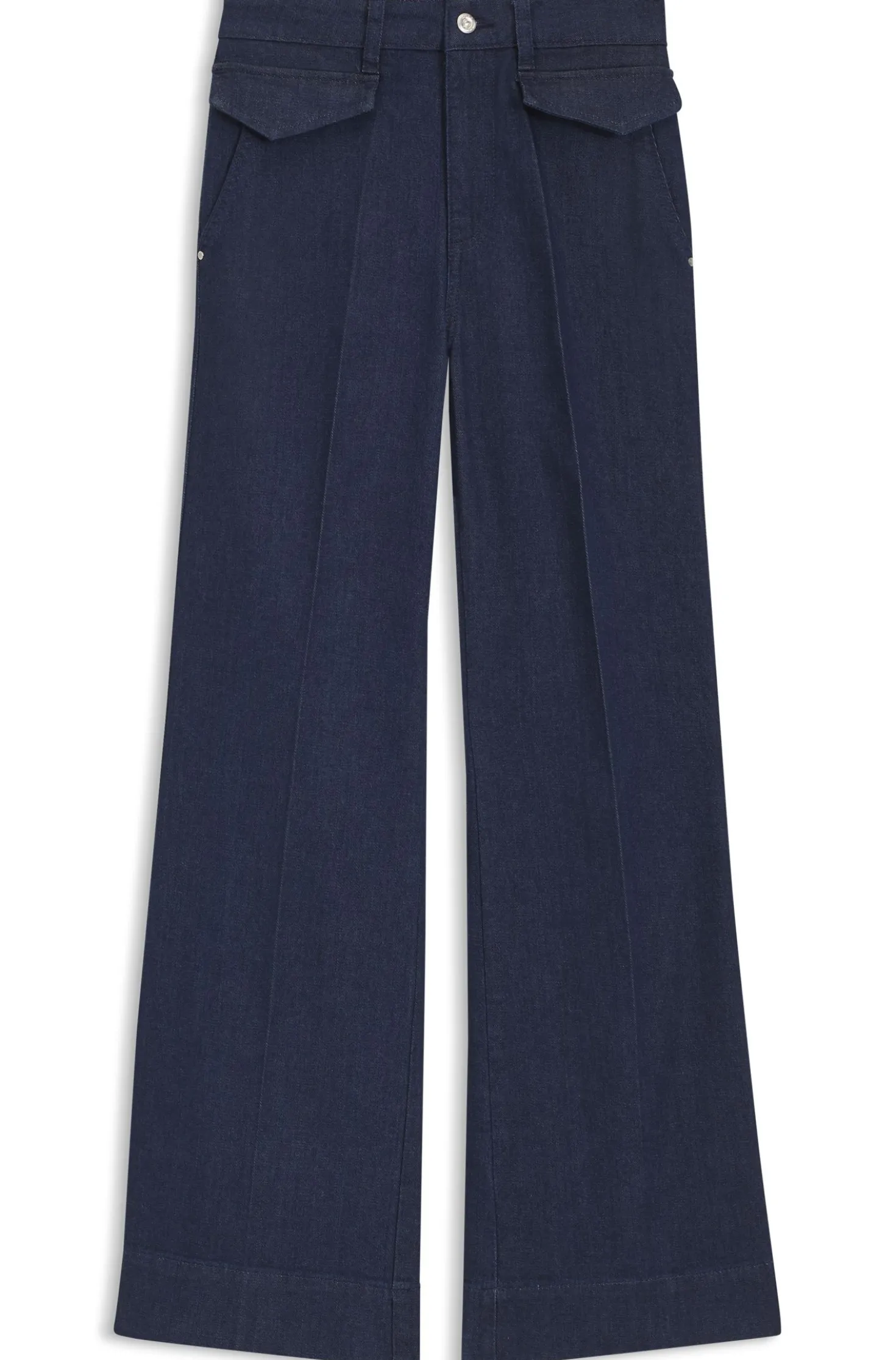 Flared jeans in blue Italian stretch denim