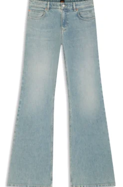 Flared-leg jeans in light-blue denim