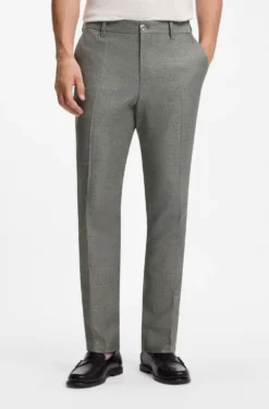 Formal trousers in micro-patterned stretch fabric