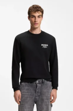 French terry cotton sweatshirt with bold logo print