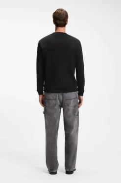 French terry cotton sweatshirt with bold logo print