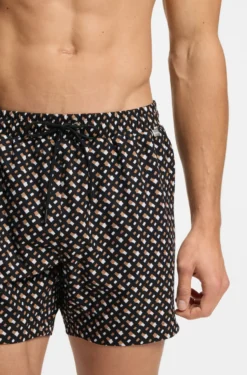 Fully lined quick-dry swim shorts with monogram print