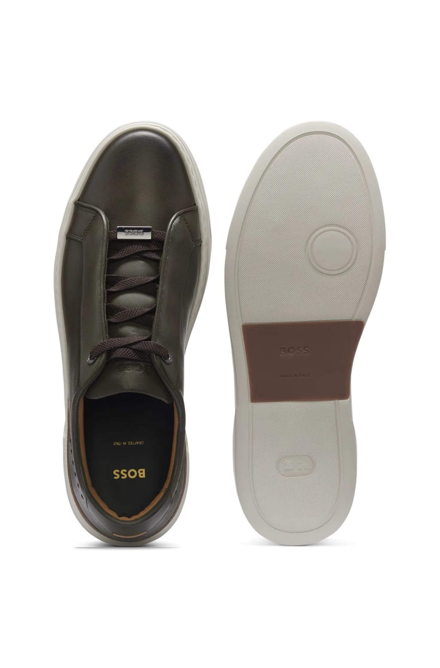 Gary trainers in brushed leather with elastic laces