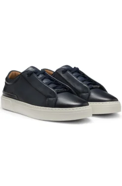 Gary trainers in brushed leather with elastic laces