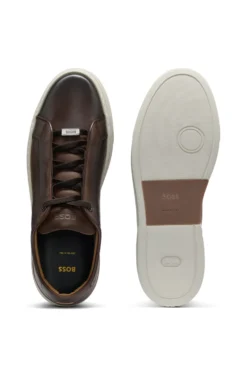 Gary trainers in brushed leather with elastic laces