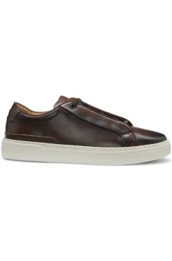 Gary trainers in brushed leather with elastic laces