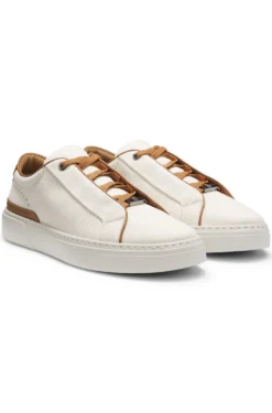 Gary trainers with canvas uppers and leather trims
