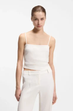 Gathered bandeau top with straps