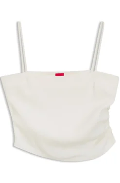 Gathered bandeau top with straps