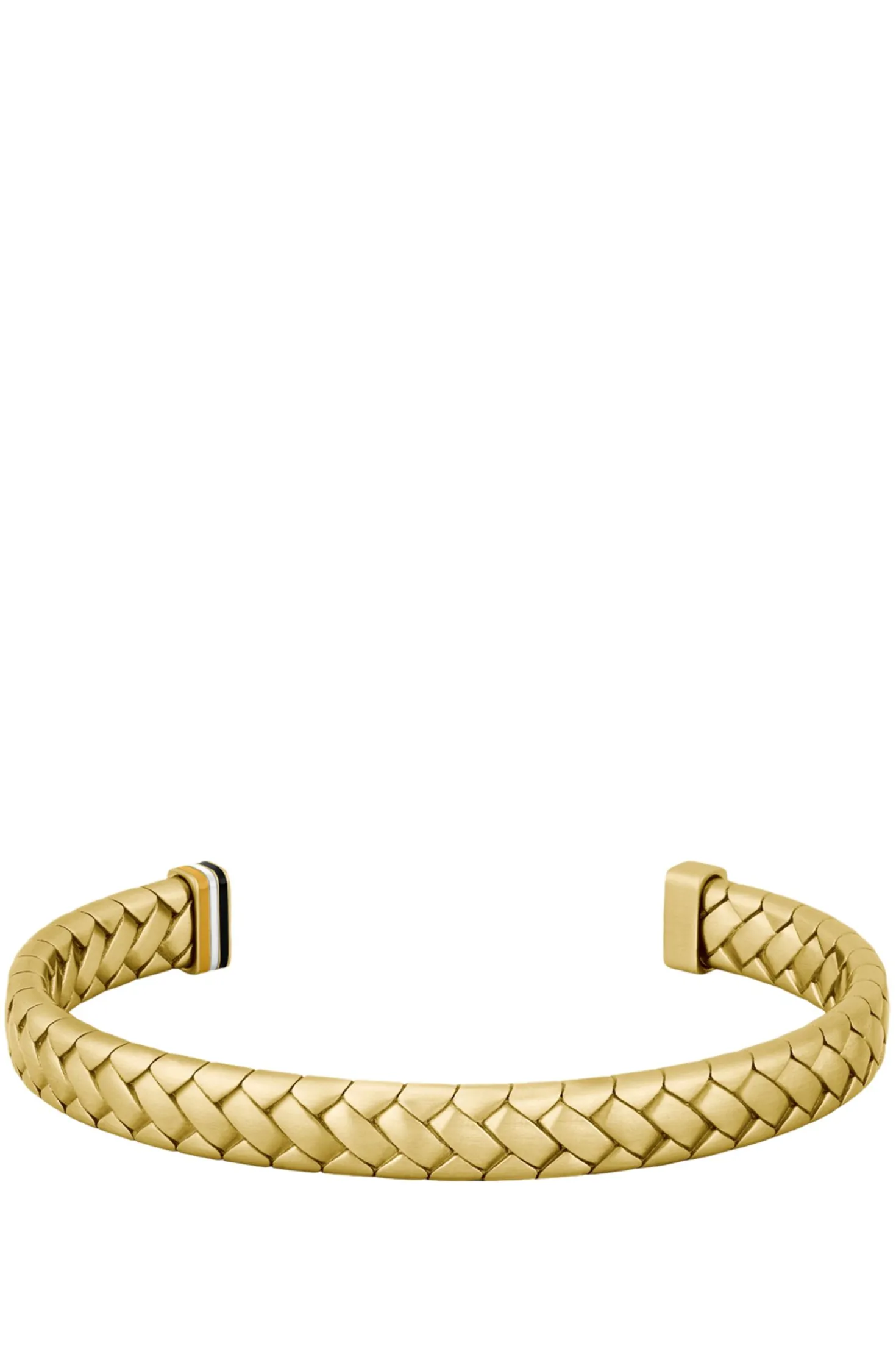 Gold-tone cuff with herringbone pattern