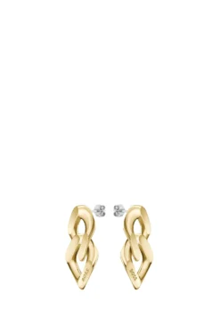 Gold-tone earrings with angled links