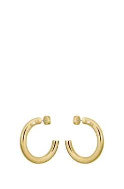 Gold-tone hoop earrings with logo detail