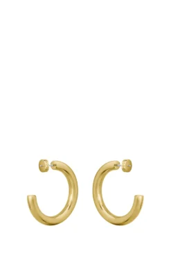 Gold-tone hoop earrings with logo detail